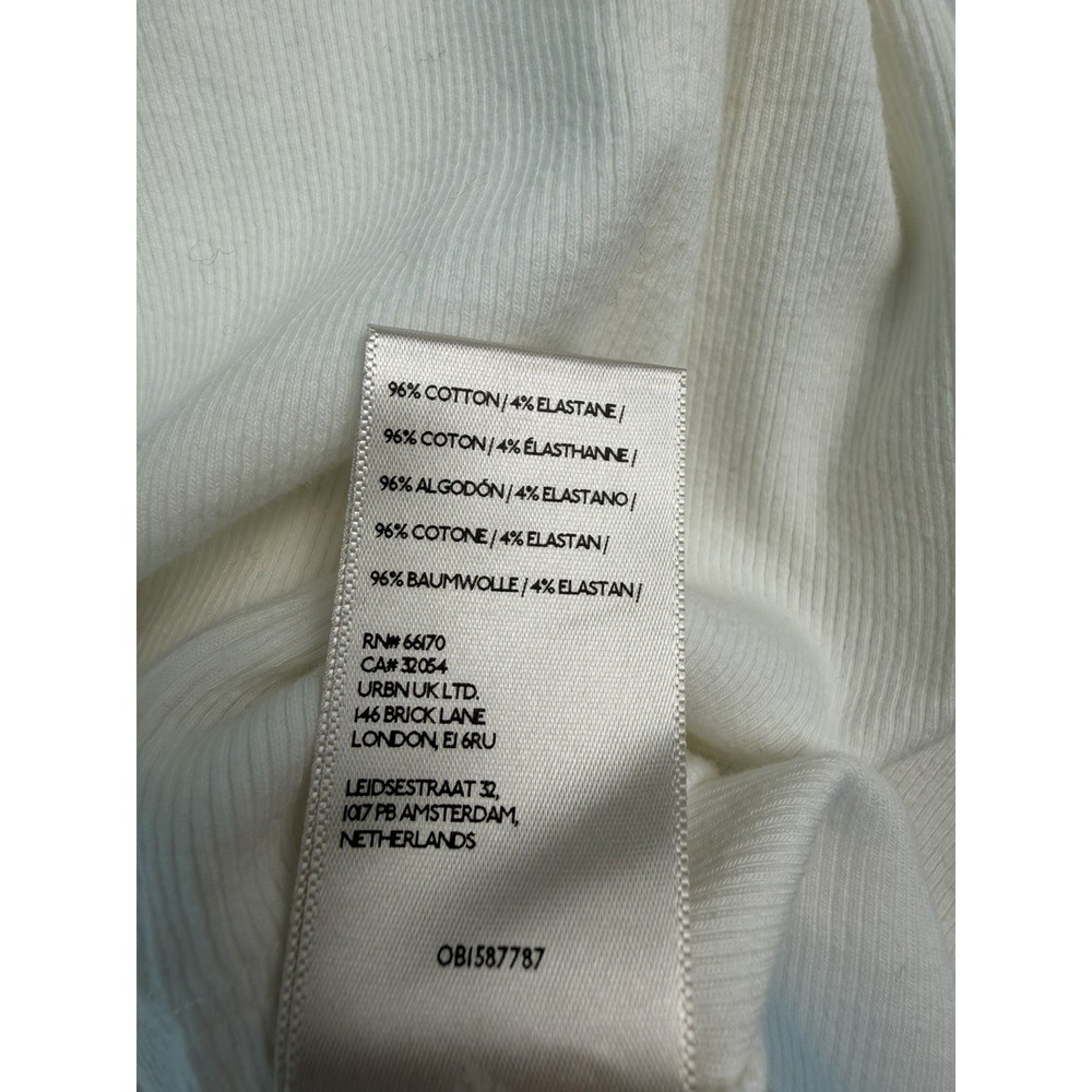 Anthropologie Maeve Layering White Long Sleeve Crewneck T Shirt Crop Top Sz XS - Picture 6 of 6